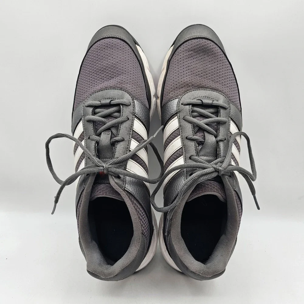 Adidas Golf Shoes Mens 12 Gray Black Synthetic Mesh Spiked Cleats Art F33551